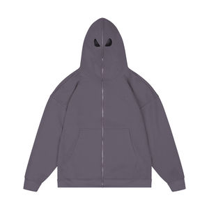 Nouvel Arrivage – Sweat à Capuche Balaclava Entièrement Zippé pour Homme, Épaules Tombantes, Masque Facial Complet, Service OEM - Product Image 3