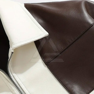 <b>Men</b> Classic <b>Leather</b> Bomber <b>Jacket</b> Durable Genuine <b>Leather</b> <b>Jacket</b> With Functional Pockets Ribbed Hem And Modern Casual Fit - Product Image 5