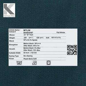 Tissu Sergé Extensible en Coton Lourd 320 g/m² 97% Coton 3% Spandex Teinture Écologique Pêche Ultra Doux Matière Chino Hiver Vente en Gros - Product Image 4