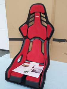 Siège sport CARBON RECARO PODIUM CF gauche/droite en cuir rouge et noir, neuf - Product Image 3