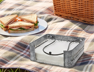 Porte-mouchoirs galvanisé au design carré avec des éléments décoratifs, parfait pour un rangement élégant des serviettes à la maison et au bureau - Product Image 3