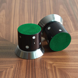 Arabic Incense <b>Burner</b> Features A Flared <b>Silver</b> Metal Cup On A Dark Wood Base Inlaid With Polka Dot Mother Of Pearl For Fragrance - Product Image 2