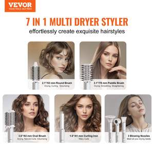 Sèche-cheveux brosse multi-styleur professionnel 7 en 1, moteur sans balais à air chaud haute vitesse 110 000 tr/min, 2 boucleurs auto-enroulants, 3 brosses, 3 - Product Image 2