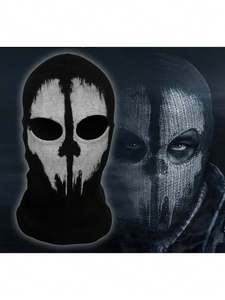 Unisex Fire Resistant <b>Black</b> Full Face <b>Balaclava</b> White Skull Print Sublimation Transfer Print Customized Color Outdoor Wear Adult - Product Image 3