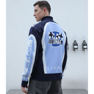 Custom Logo 100% Cotton Men's Winter Sweater Casual Knitwear Zipper Jumper Graphic Track Coat <b>Vintage</b> <b>Racing</b> <b>Jacket</b> for Men - Product Image 4