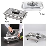 Couvercle de plat de service en acier inoxydable de luxe et élégant, support de plateau de service, capacité 150L, chauffage à la vapeur pour fêtes, cuisine et salle à manger