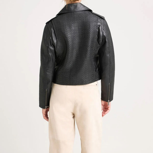 Nueva Chaqueta de Cuero para Mujer, Estilo Casual, Color Sólido, Fabricada con Cuero Genuino de la Mejor Calidad - Product Image 5