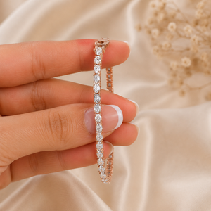 Pulsera de tenis de lujo de 7 pulgadas de plata de ley 925 con diamante cultivado en laboratorio, engaste de cuatro puntas, joyería fina certificada IGI para mujer - Product Image 2