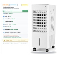 Pendingin Udara Evaporatif Portabel untuk Luar Ruangan, Kipas Pendingin Udara Mobile dengan Roda, Unit Pendingin Air Es untuk Teras dan Halaman