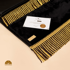 Tapis de prière de voyage de luxe noir XL, fabriqué à la machine, lavable, avec fausse fourrure de qualité supérieure, mousse antidérapante, musulman, islamique - Product Image 4