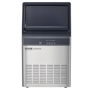 Macchina per il ghiaccio commerciale da 120 libbre/24 ore con capacità di stoccaggio di 33 libbre, 55 cubetti di ghiaccio in 15 minuti, pompa di scarico digitale a LED - Product Image 1