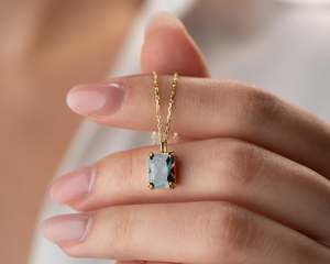 Collar con Colgante de Topacio Místico, Plata de Ley 925, Chapado en Oro de 14K, Corte Brillante, Alta Calidad, Diseño Único, Joyería de Estilo Étnico - Product Image 6