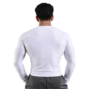 Camiseta de Compresión Personalizada para Hombre, Manga Larga, Diseño Gráfico en Blanco y Negro, Cuello Redondo, Ajustada, para Gimnasio, Entrenamiento, Deporte, Capa Base Deportiva - Product Image 2