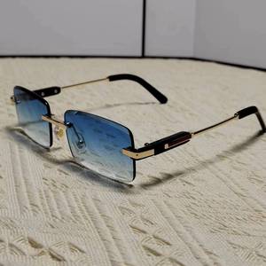 Lmamba Luxury Brand Designer Rimless Shades Wholesale Trendy Metal Frame Sun Glasses Women 2024 Square Frameless <b>Sunglasses</b> - Product Image 4