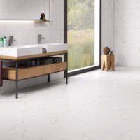 Carreaux de sol et de mur en porcelaine imitation marbre Attica blanc 600x1200mm, surface mate, surface solide, intérieur moderne, salle de bain, cuisine, villa