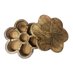 Boîte à épices en bois, support à épices, ustensiles de cuisine, pots à sel et poivre, boîte à épices en bois à 9 compartiments, prix de gros - Product Image 5