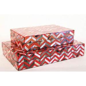 AL MALIK CRAFT AMC Model Wooden Storage <b>Box</b> Rectangular Gray White <b>Floral</b> Inlay Pattern Jewelry Organizers Necklace Ring - Product Image 1