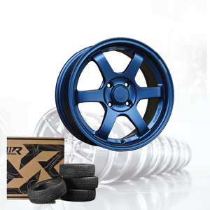 ล้อแม็กซ์รถยนต์อลูมิเนียมอัลลอย 3R สีน้ำเงินด้าน JDM VOLK ขนาด 15 นิ้ว 4 รู 100 04115-V27 - Product Image 1