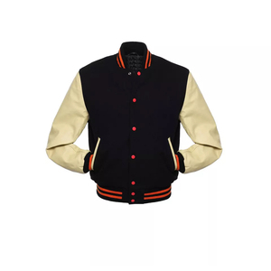 OEM Men's Vintage <b>Winter</b> <b>Leather</b> Baseball Bomber <b>Jacket</b> High Street Style Custom Embroidered Logo Trending Industry Classic - Product Image 1
