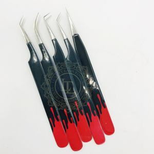 Customized Professional Eyelash Extension <b>Tweezers</b> Smooth Handle Silver Tip <b>Tweezers</b> With Custom Logo Sustainable Paper Coating - Product Image 2