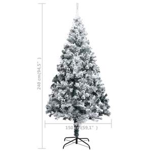 Sapin de Noël artificiel vert avec neige floquée blanche en PVC et acier - Product Image 6
