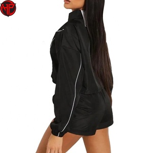 Conjunto Deportivo de 2 Piezas para Mujer, Chaqueta Cortavientos con Logotipo Personalizado, Cremallera Delantera, Pantalones Deportivos con Cordón, Traje de Entrenamiento de Nailon para Damas - Product Image 6