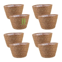 Panier de rangement en jonc de mer naturel écologique pour cadeaux et décoration intérieure, taille OEM, usine HNH Craft