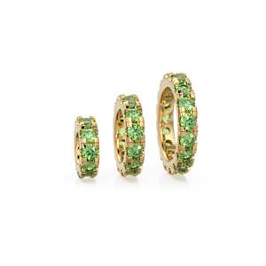 Colgante Redondo de Peridoto en Oro Amarillo de 14k, Colgante de Peridoto en Forma de Rueda, Soporte para Colgante Redondo, Conector de Banda de Olivino Redondo Eternity, Agosto - Product Image 1
