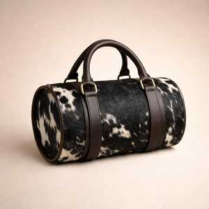 กระเป๋าเดินทางหนังแท้ลายขนสัตว์ กระเป๋าถือแบบดัฟเฟิลสำหรับวันหยุดสุดสัปดาห์ กระเป๋าเดินทางขึ้นเครื่องบิน ผู้ผลิตส่งออก LHTB-0074 - Product Image 1