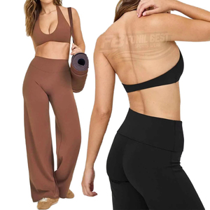 Ensemble de sport 2 pièces pour l'automne : Soutien-gorge de sport à col halter et Legging de yoga taille haute élastique, respirant, effet ventre plat, qualité supérieure - Product Image 5