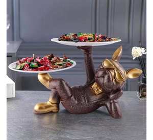 Bandejas decorativas de diseño moderno, bandeja naranja bohemia vintage, bandeja para té, bandeja de almacenamiento de madera para escritorio, bandejas para servir en la mesa - Product Image 3