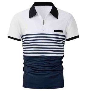 T-shirt à manches courtes respirant pour homme, printemps et été, couleur unie, col boutonné, poche, chemise de base, polos pour hommes - Product Image 1