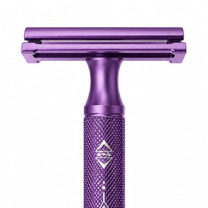 Rasoir de sécurité à cinq lames violettes, lames en acier inoxydable, manche en plastique, pour le rasage du visage, usage féminin, application en salon de coiffure - Product Image 4
