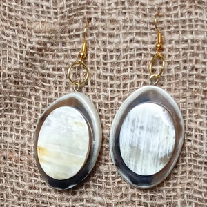 Handmade Polished Buffalo Horn Animal <b>Dangle</b> <b>Earrings</b> Eco-Friendly Boho Jewelry - Product Image 1