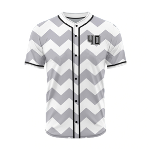 Men's Gradient Baseball Jersey Short Sleeve Button Front 07 Print Breathable <b>Polyester</b> Sport Apparel Adult Regular Fit - Product Image 5