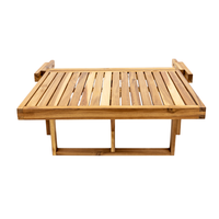 OEM Fabricant de meubles vietnamien Table de balcon pliante en bois d'acacia Table de bar d'extérieur multifonctionnelle et portable