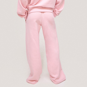 Pantalones Deportivos Anchos Personalizados para Mujer, Color Rosa, Corte Holgado, de Poliéster y Algodón, con Logotipo Personalizado - Product Image 2