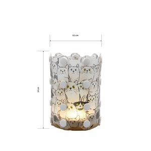 Lámpara de Mesa CALA DIY PP con Estampado de Gato Personalizado, Pantalla Desmontable de Fácil Encaje y Base de Luz LED de Madera para Regalos de Recuerdo - Product Image 4