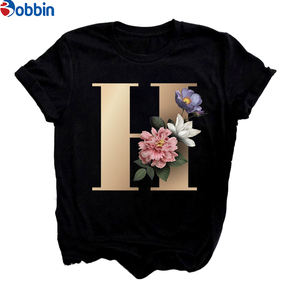 Nouveau T-shirt d'été pour couples, vêtement respirant, imprimé alphabet, combinaison de lettres personnalisées, T-shirt tendance pour femme - Product Image 2