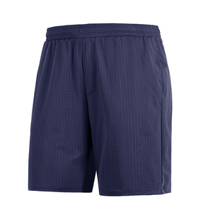 Shorts Bermuda pour homme à motif géométrique bleu marine, séchage rapide, taille élastique, vêtements de sport avec poches - Product Image 1