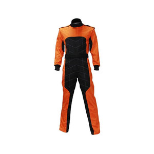 Combinaison de course ignifuge pour homme, orange et noire, à manches longues, design bicolore, toutes saisons, pour moto et automobile - Product Image 1
