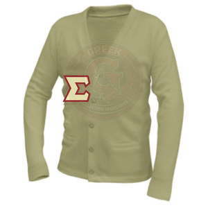 Sorority Fraternity Sigma Men's Women's <b>Acrylic</b> Knitted Cardigan Sweaters Sigma Greek <b>Letter</b> Print Casual Design Collage wear - Product Image 2