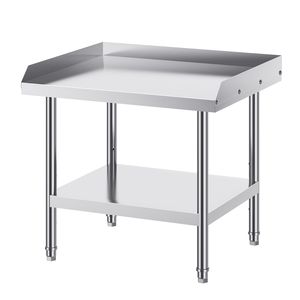 Tavolo da Lavoro in Acciaio Inossidabile Resistente 24 X 28 X 26 Pollici con Alzatina su 3 Lati, Banco da Lavoro Commerciale in Acciaio per Cucina - Product Image 1
