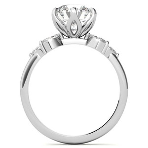 Bague en moissanite géométrique à taille ronde, en argent sterling 925 plaqué or blanc, bijoux de luxe pour fiançailles, mariage, promesse, anniversaire - Product Image 2