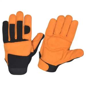 Gants de travail en cuir de vachette véritable, rembourrés et renforcés en EVA, gants de sécurité industriels anti-coupure - Product Image 2