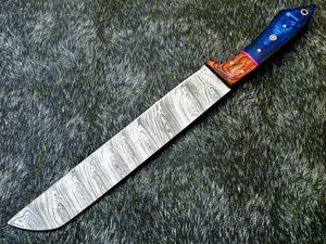 Cuchillo de Damasco Personalizado de Lujo |   Cuchillo de filetear profesional con mango de madera Pakka, cuchillo de cocina de acero de Damasco hecho a mano - Product Image 3