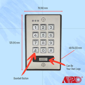Teclado de controlador de acceso con caja de metal resistente al vandalismo y lector de tarjetas EM 1/2 "(P0) - Product Image 5