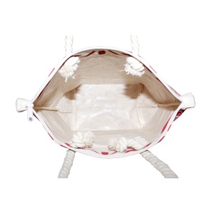 Bolso reutilizable de lona natural para mujer, 10 onzas, estampado floral, laminado PP, logotipo personalizado, cuerda trenzada, mango, cierre de cremallera, uso en la playa - Product Image 6