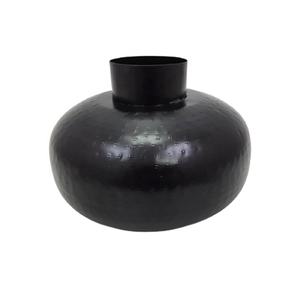 Vase à fleurs en métal décoratif en fer de couleur noire dernier modèle finition enduite de poudre noire mate morte pour la décoration intérieure - Product Image 4