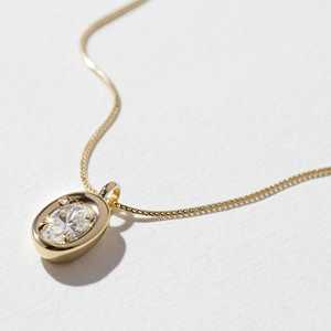 Collier pendentif en diamant de laboratoire taille ovale, or massif 14K 18K, chaîne Franco 18 pouces, solitaire minimaliste à superposition, 0,75 ct, serti à griffes - Product Image 3